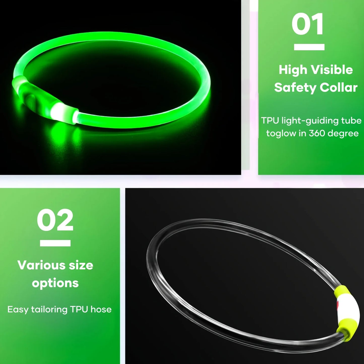 🦴 Collier LED Lumineux pour Chien – Sécurité et Stylé lors des Balades Nocturnesar