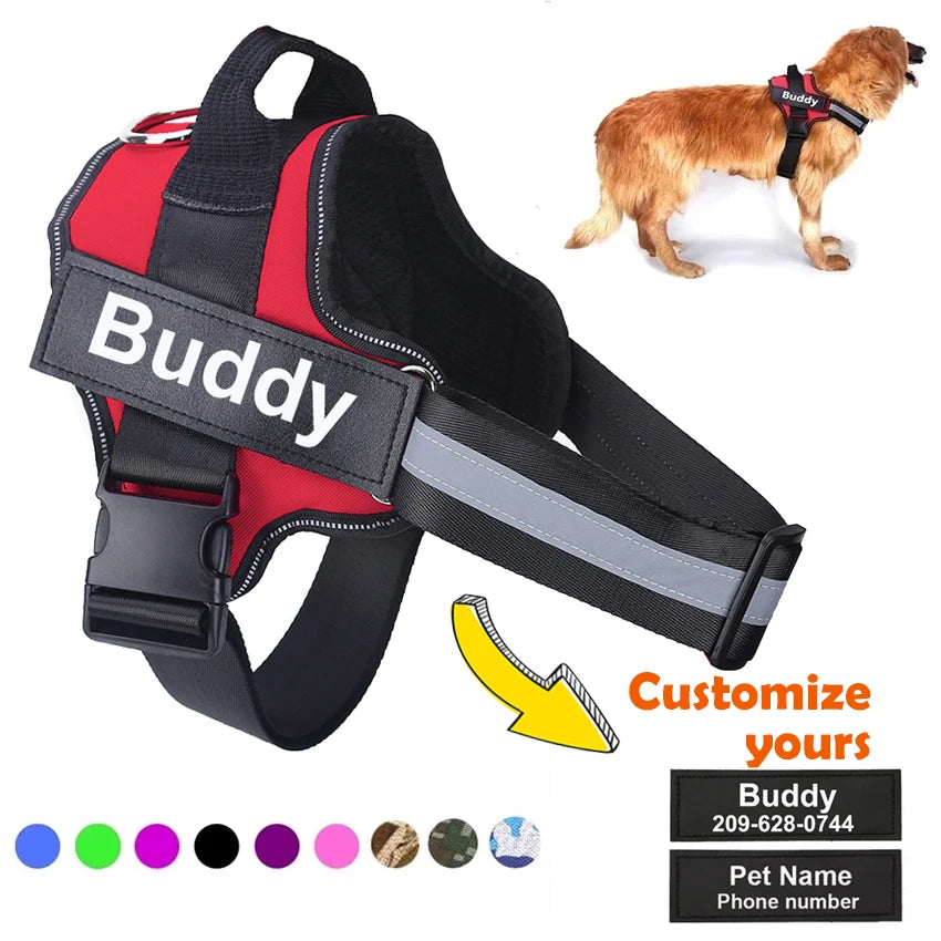 🐾 Harnais Personnalisé Anti-Traction pour Chien – Réfléchissant & Respirant