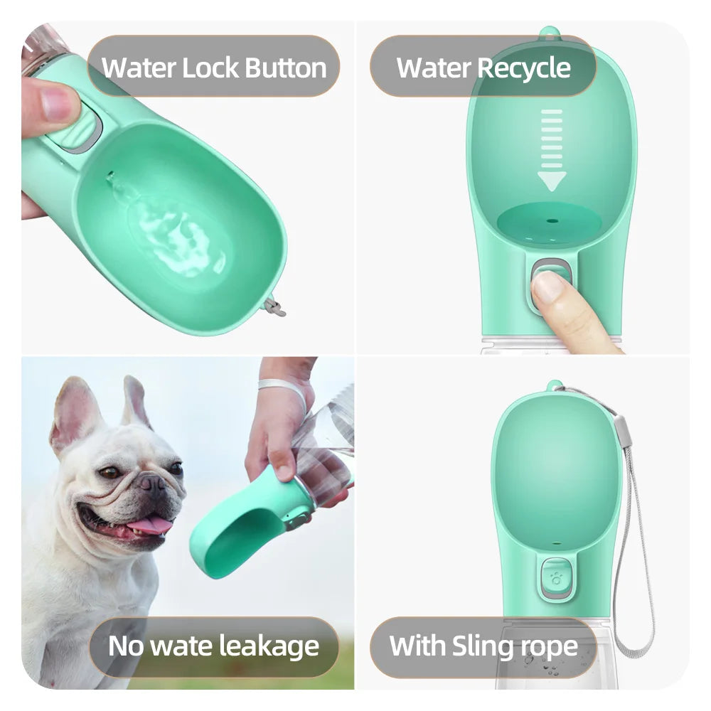 💧Gourde Portable Anti-Fuite pour Chiens & Chats – Avec Bol Intégré
