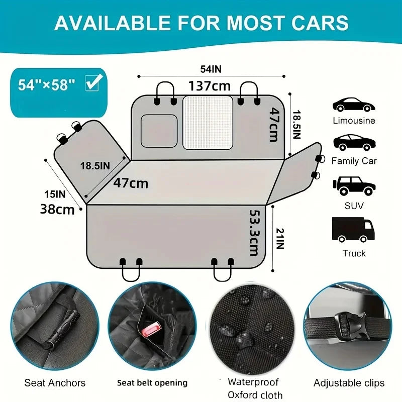 🚗 Housse de Protection Voiture pour Chien – Antidérapante, Imperméable & Universelle