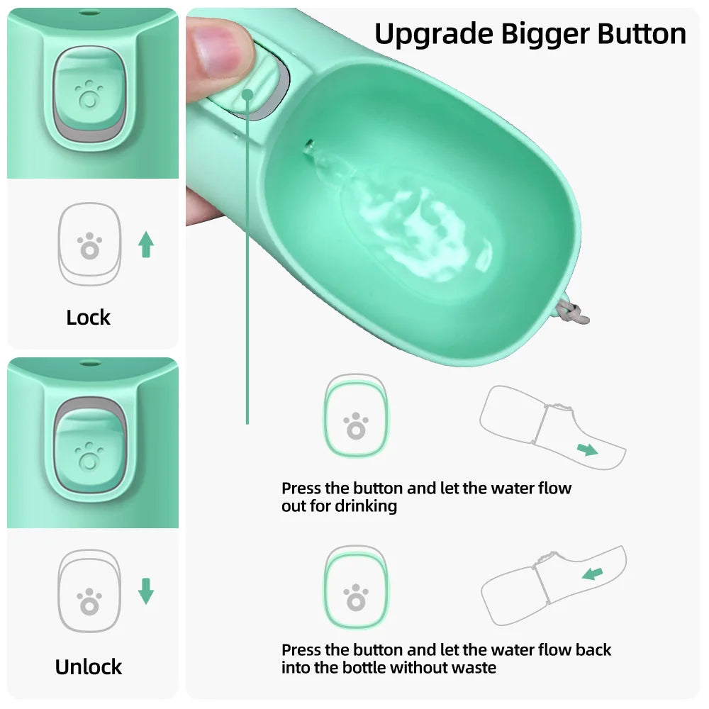 💧Gourde Portable Anti-Fuite pour Chiens & Chats – Avec Bol Intégré