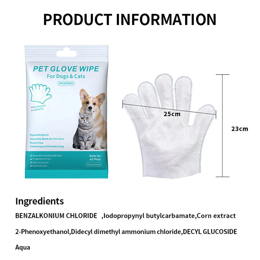 🐾 Gants Nettoyants Jetables pour Chiens & Chats